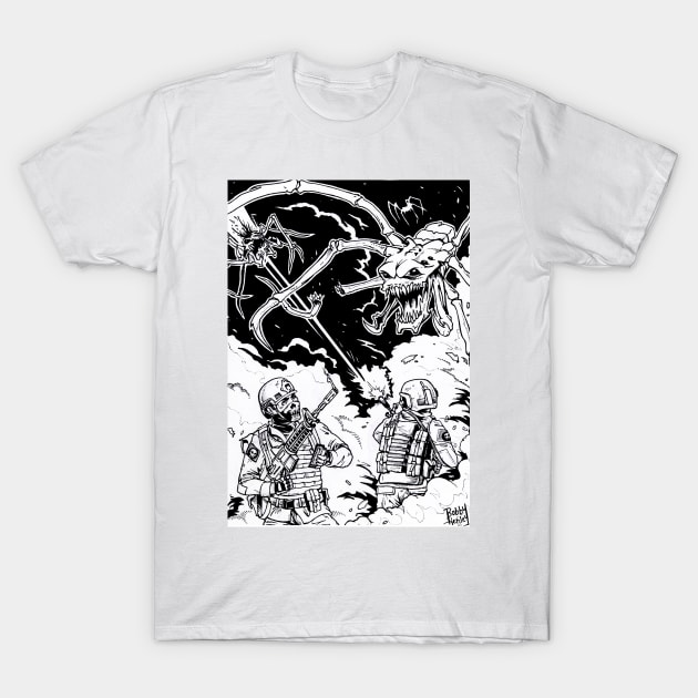 Alien Battle T-Shirt by Illustratorator